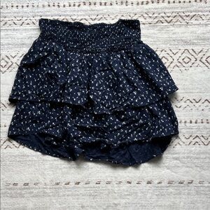 Navy Blue Floral mini skirt